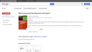 
                            12. Web Component Development with Zope 3 - Google Books-Ergebnisseite