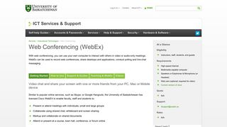 
                            10. Web Conferencing (WebEx) - University of Saskatchewan