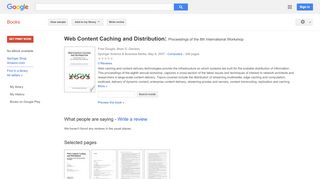 
                            10. Web Content Caching and Distribution: Proceedings of the 8th ...