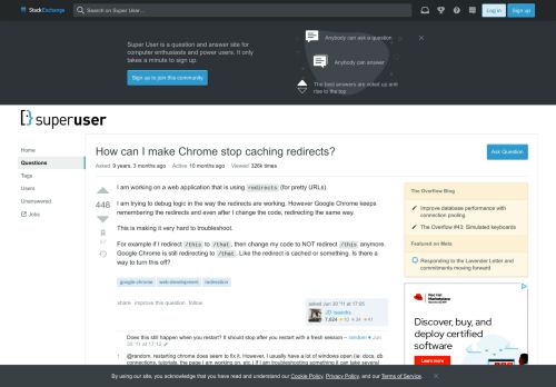 
                            9. web development - How can I make Chrome stop caching redirects ...