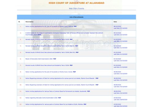 
                            4. Web Diary Events - Allahabad High Court