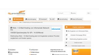 
                            8. Web- + E-Mail-Hosting von Infomaniak Network AG, CHF 14,00/Monat ...