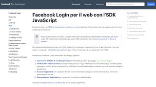 
                            4. Web - Facebook Login - Documentazione - Facebook for Developers