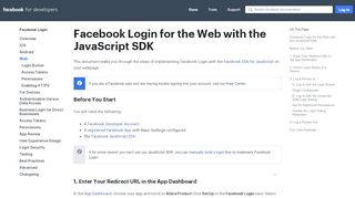 
                            7. Web - Facebook Login - Facebook for Developers