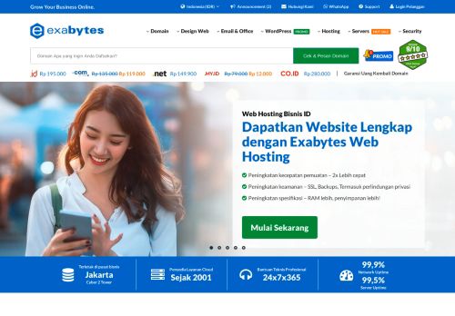 
                            3. Web Hosting Indonesia - Beli Domain & Web Hosting di Exabytes