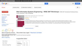 
                            4. Web Information Systems Engineering – WISE 2007 Workshops: WISE 2007 ...