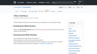 
                            3. Web Interface · transmission/transmission Wiki · GitHub