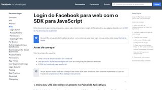 
                            4. Web - Login do Facebook - Facebook for Developers