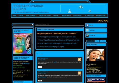 
                            5. WEB LOGIN SBPAYS ~ PPOB BANK SYARIAH BUKOPIN