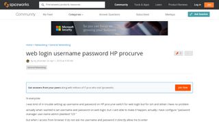 
                            9. web login username password HP procurve - Networking - Spiceworks ...