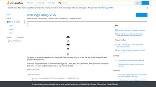 
                            1. web login using VBA - Stack Overflow
