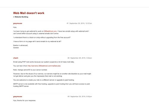 
                            5. Web Mail doesn't work - Website Building - 000webhost forum