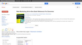 
                            10. Web Marketing All-in-One Desk Reference For Dummies - Google Books-Ergebnisseite