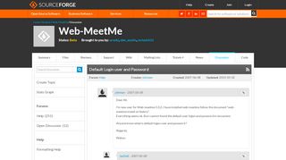 
                            7. Web-MeetMe / Discussion / Help:Default Login user and Password ...