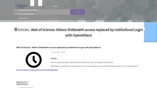 
                            11. Web of Science: Athens Shibboleth access replaced by Institutional ...