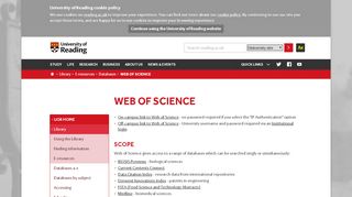 
                            11. Web of Science – University of Reading