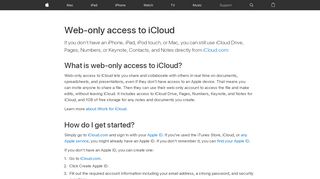 
                            3. Web-only access to iCloud - Apple Support