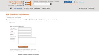 
                            8. Web Order Entry Login Request | Springfield Electric Supply Co.