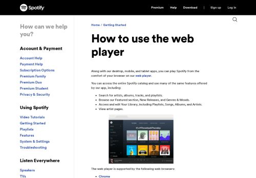 
                            10. Web player - Spotify