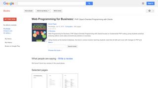 
                            13. Web Programming for Business: PHP Object-Oriented Programming with ...  - Google بکس کا نتیجہ