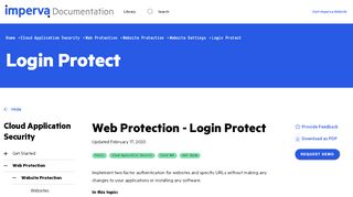 
                            13. Web Protection - Login Protect - Incapsula API Reference