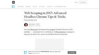 
                            9. Web Scraping in 2017: Advanced Headless Chrome Tips & Tricks