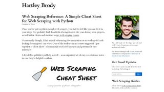 
                            8. Web Scraping Reference: A Simple Cheat Sheet for Web Scraping ...
