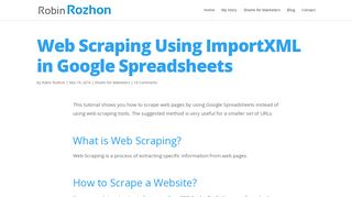 
                            7. Web Scraping Using ImportXML in Google Spreadsheets // Link To ...