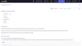 
                            5. Web services API - MoodleDocs - Moodle.org