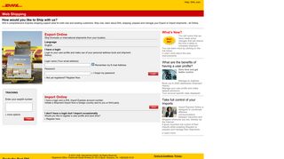 
                            2. Web Shipping Login - Ship Online - DHL