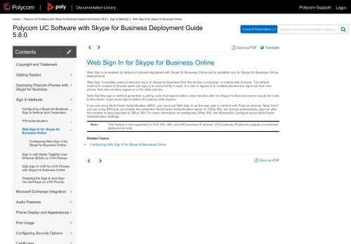 
                            10. Web Sign In for Skype for Business Online