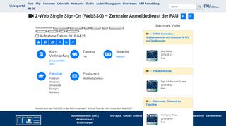 
                            7. Web Single Sign-On (WebSSO) – Zentraler Anmeldedienst der FAU