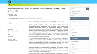 
                            8. Web-sovelluksen muuntaminen mobiiliyhteensopivaksi, case ...