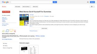 
                            8. Web Stores Do-It-Yourself For Dummies - Google बुक के परिणाम