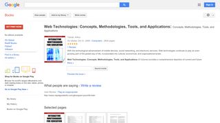 
                            10. Web Technologies: Concepts, Methodologies, Tools, and Applications: ...
