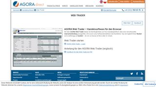 
                            11. Web Trader - AGORA direct Ltd.