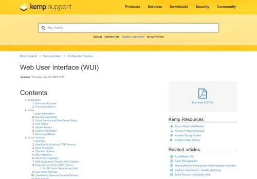 
                            5. Web User Interface (WUI) – KEMP Technologies