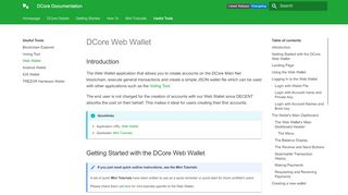 
                            8. Web Wallet - DCore Documentation