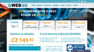 
                            3. Web4U: Webhosting, serverhosting a domény