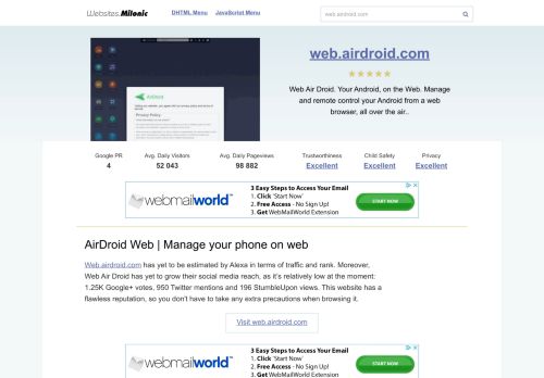 
                            10. Web.airdroid.com website. AirDroid Web | Manage your phone on web.