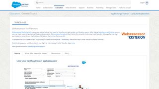 
                            10. Webassessor for Partners - Salesforce Partner Community