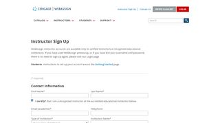 
                            2. WebAssign - Instructor Sign Up