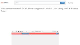 
                            7. Webbasierte Frontends für RIOAnwendungen mit LabVIEW OOP ...