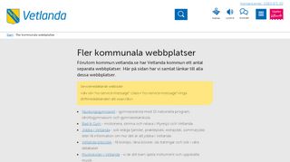 
                            1. Webbplatser som Vetlanda kommun driver eller har anknytning till