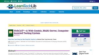 
                            13. WebCAT*—A Web-Centric, Multi-Server, Computer-Assisted Testing ...