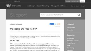 
                            12. WebCentral: Uploading Site Files via FTP