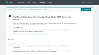 
                            13. WebClient Method cannot be found in Visual Studio 2017 Community ...
