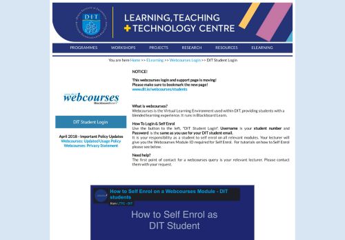 
                            3. Webcourses - DIT