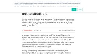 
                            12. WebDAV and basic authentication | Epinova.no