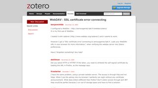 
                            9. WebDAV : SSL certificate error connecting - Zotero Forums